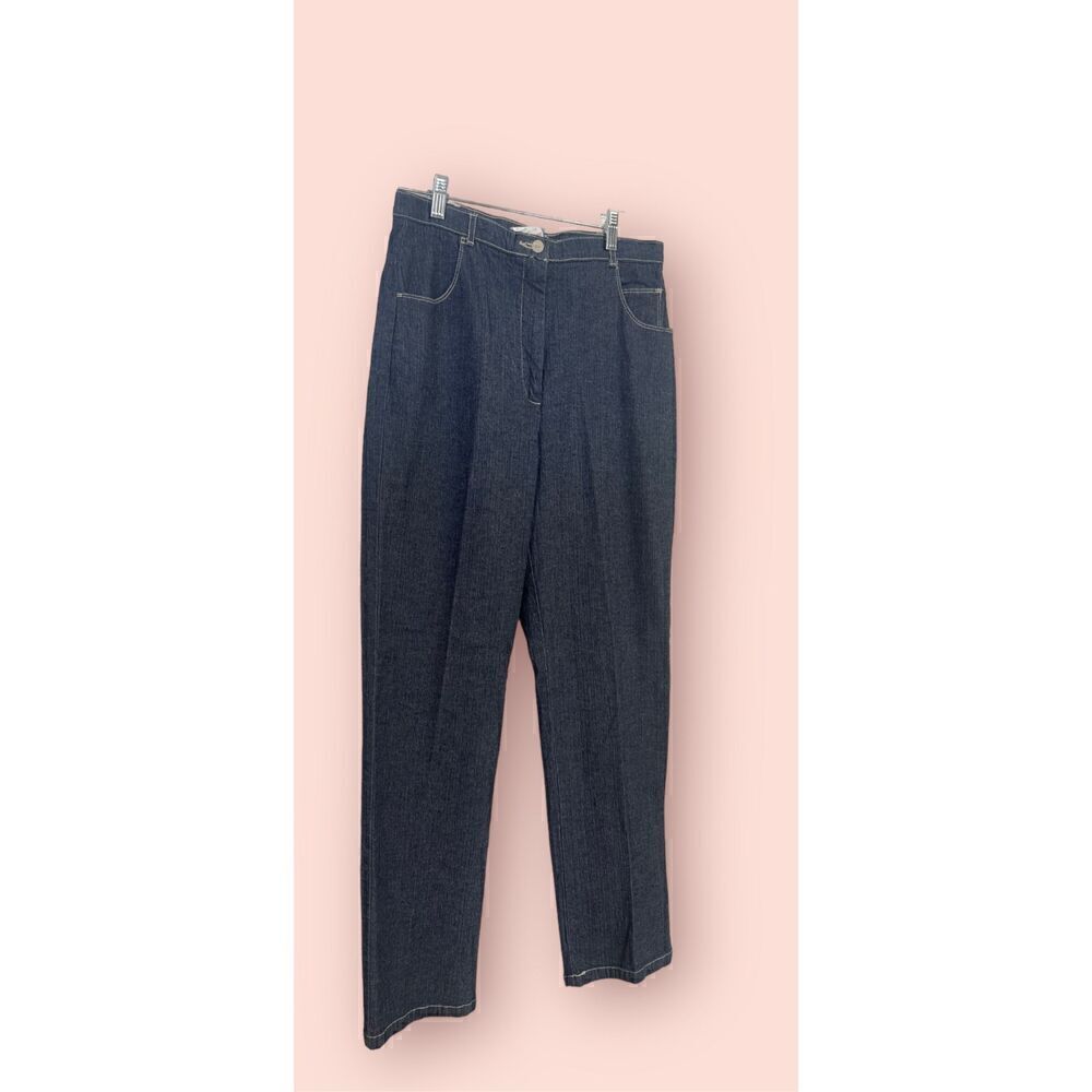 New Lana Sport Womens Gray Cotton Stretch Straight Leg Pants Size 12